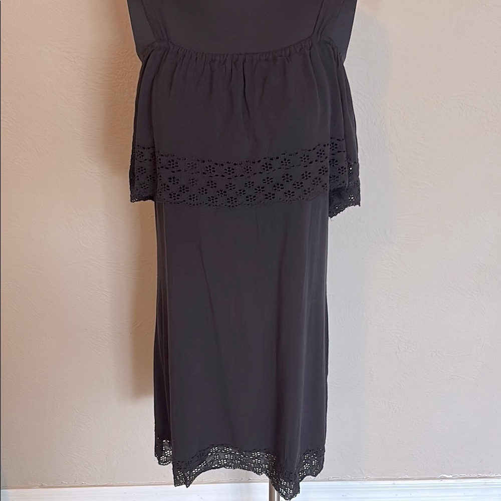 Elegant Black Eyelet Lace Trim Dress NWT Sanctuary size  S